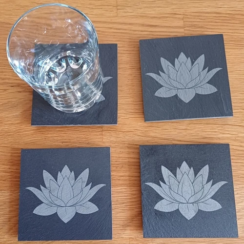 sous verre ardoise fleur de lotus