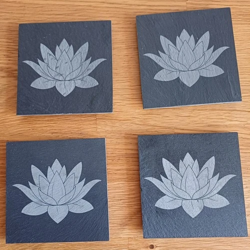 sous verre ardoise fleur de lotus