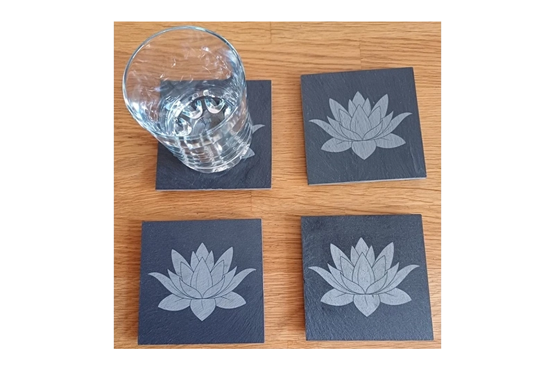 sous verre ardoise fleur de lotus