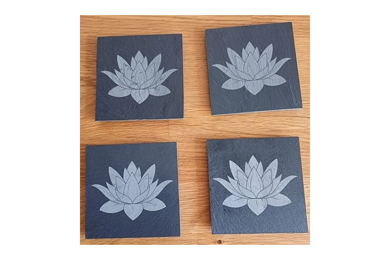 sous verre ardoise fleur de lotus